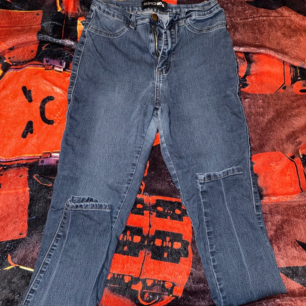 Fashion Nova Dark Blue Skinny Jeans
